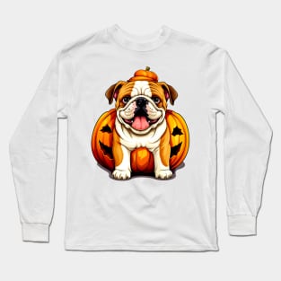 Bulldog inside Pumpkin #1 Long Sleeve T-Shirt